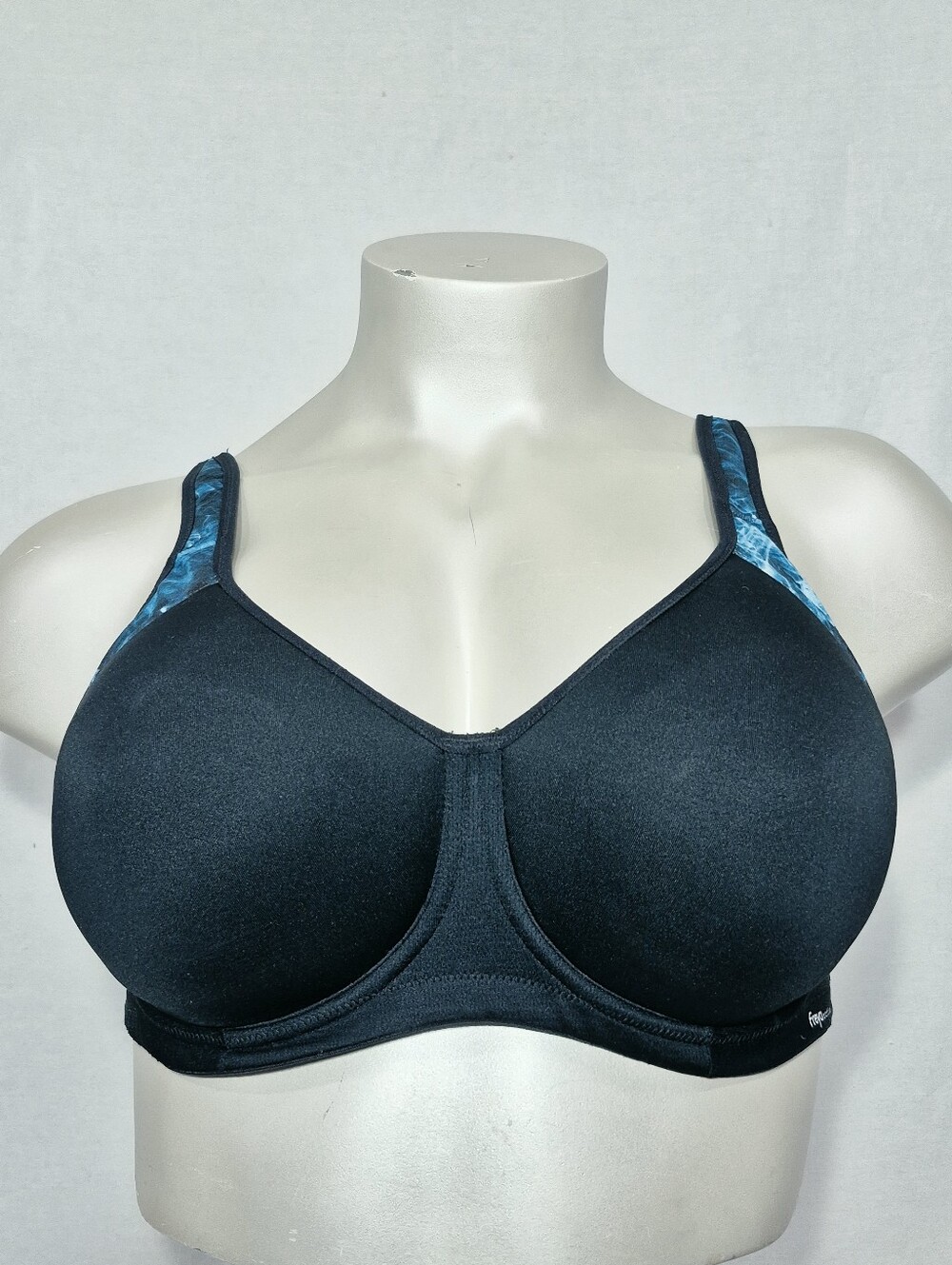 38DD Freya Sonic Underwire Molded Spacer Sports Bra Black Blue